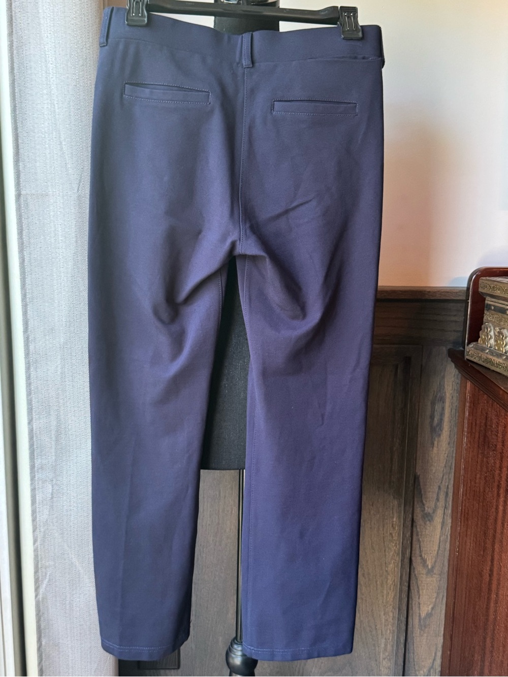 Betabrand Straight-Leg Ponte Pants in Navy - Picture 2 of 5
